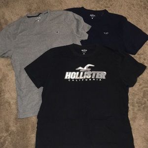 Three Men’s Hollister Tees